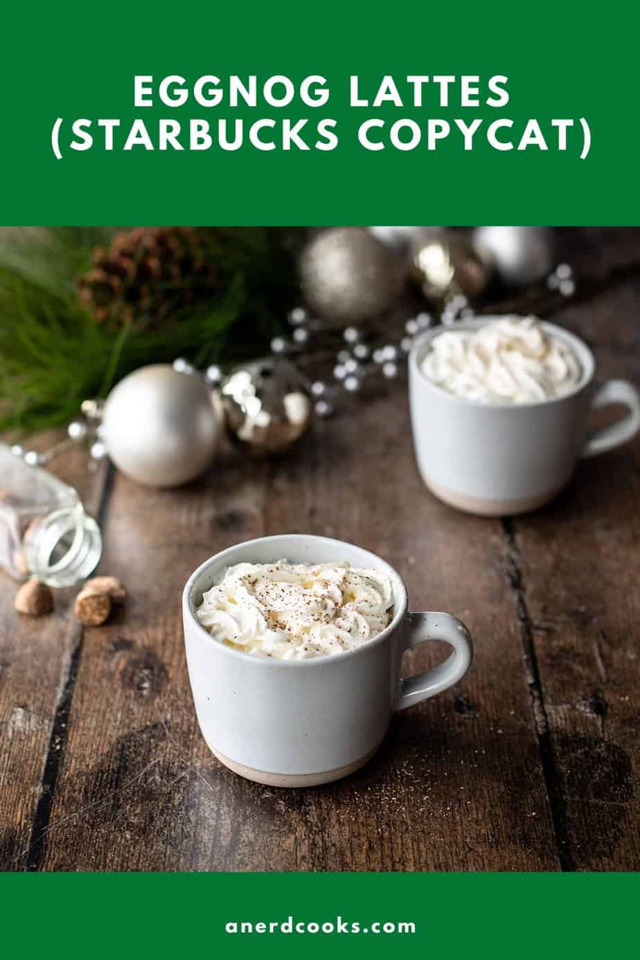 pinterest pin for eggnog latte