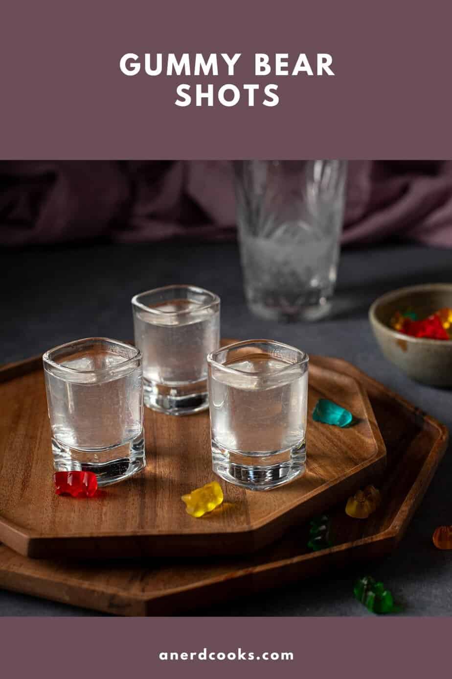 pinterest pin for gummy bear shot