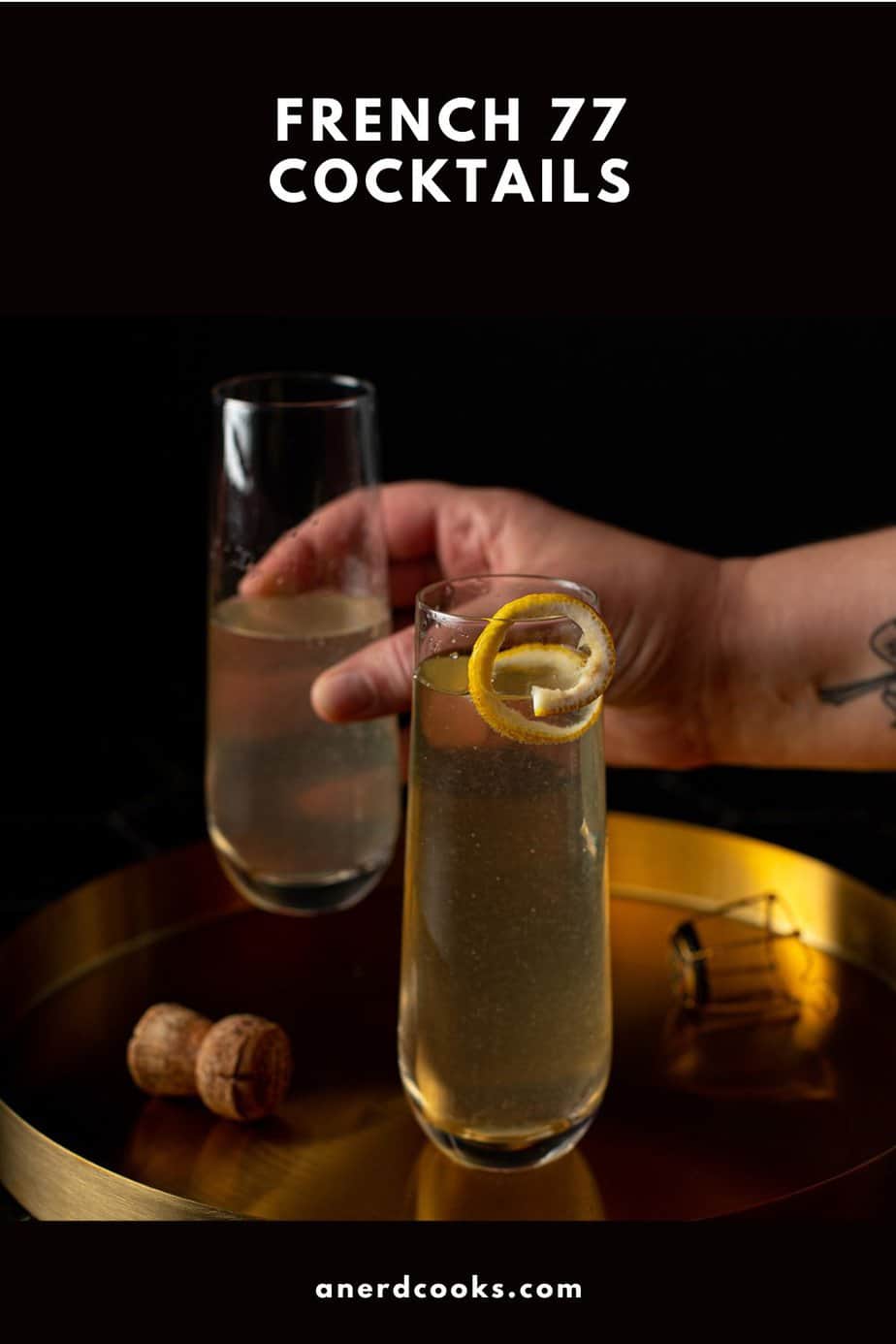 pinterest pin for french 77 cocktail