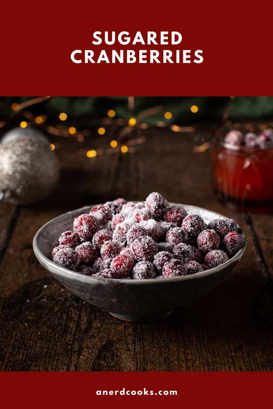 pinterest pin for sugared cranberries