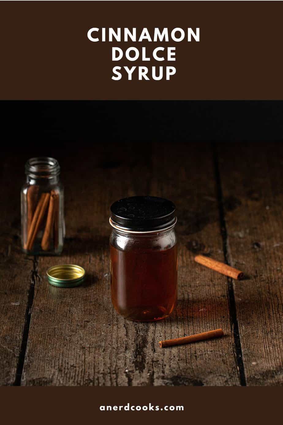 pinterest pin for cinnamon dolce syrup