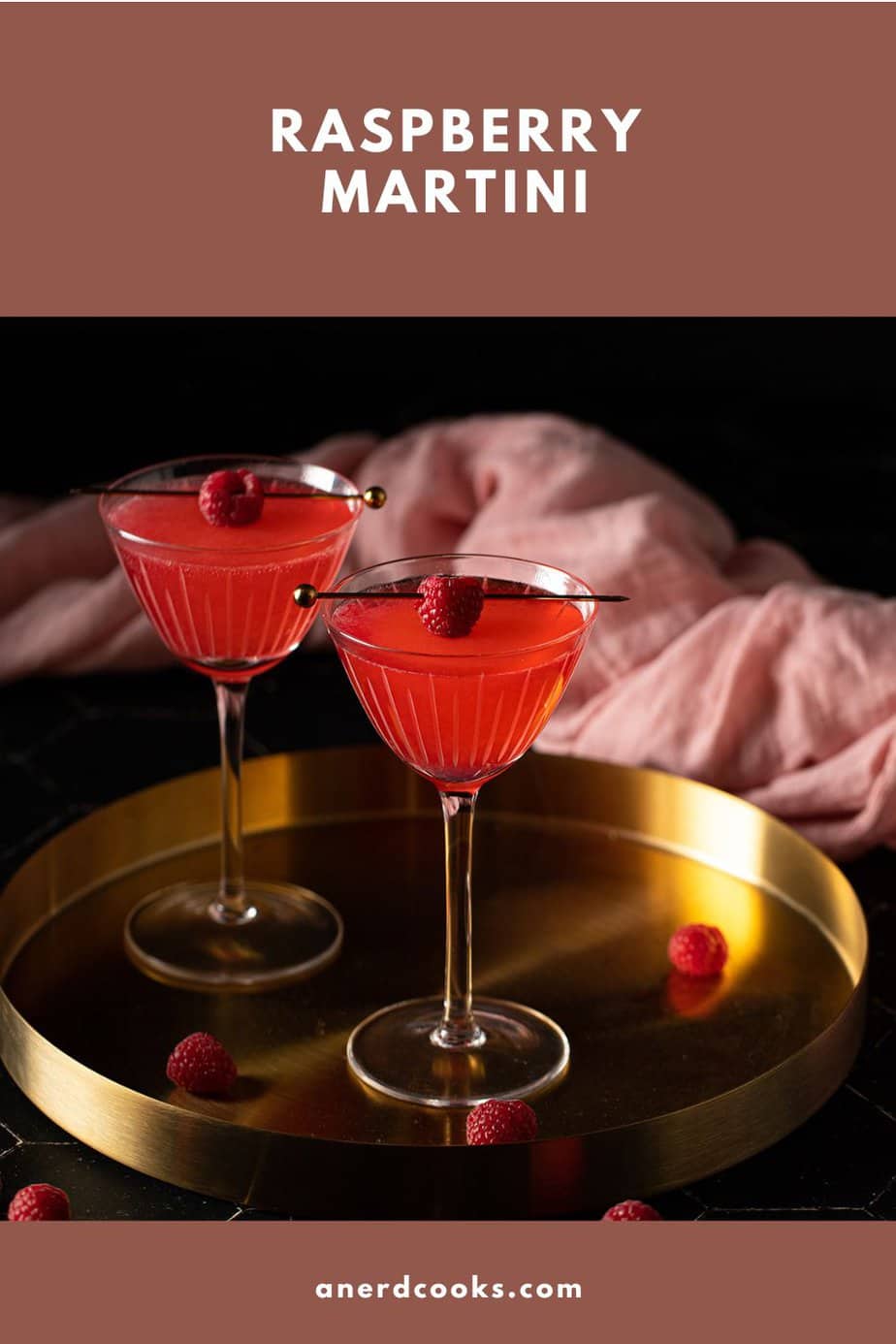 pinterest pin for raspberry martini