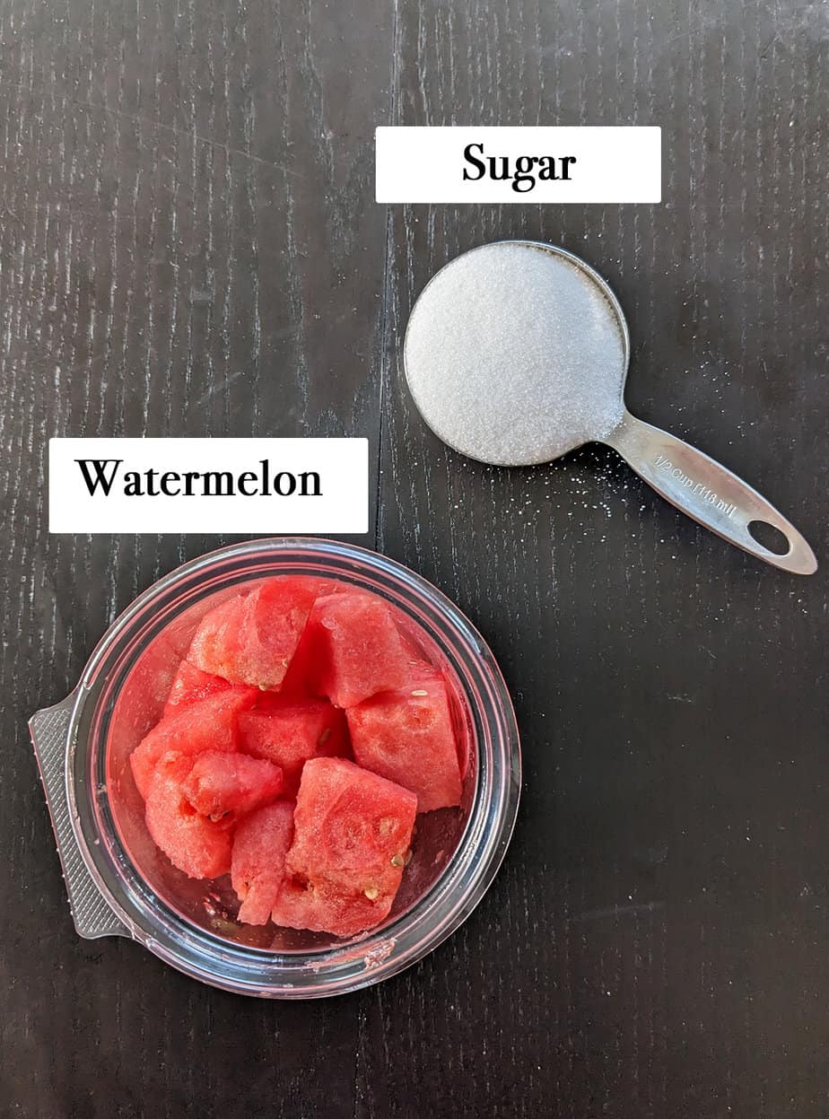 ingredients for making watermelon syrup