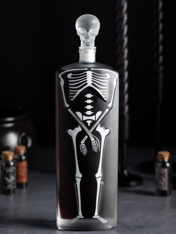 a bottle of black vodka.