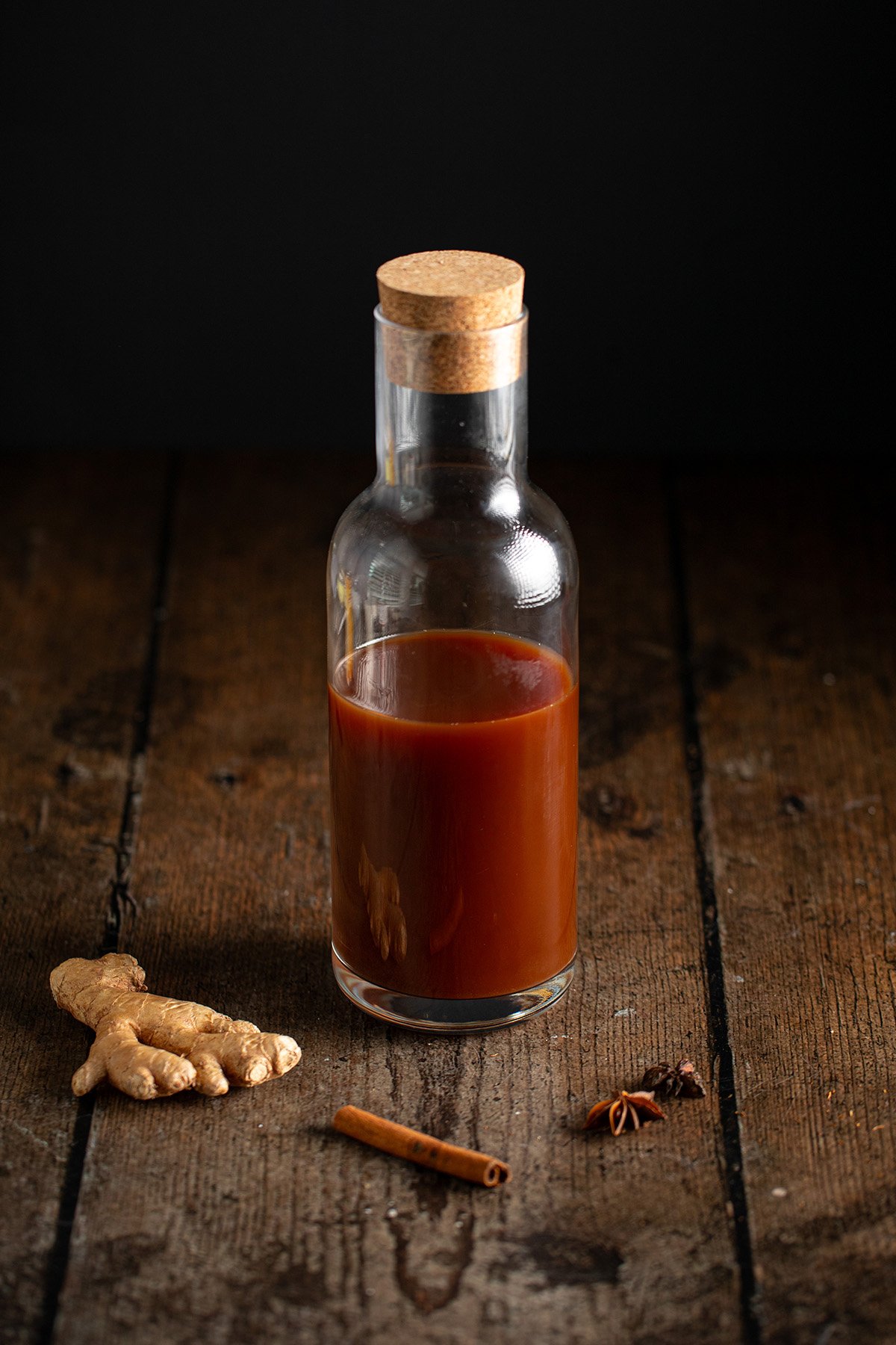 a jar of chai concentrate.